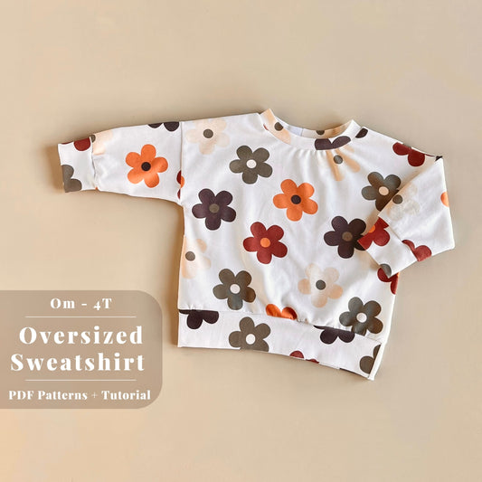 Oversized Sweatshirt 0m-4T PDF Pattern