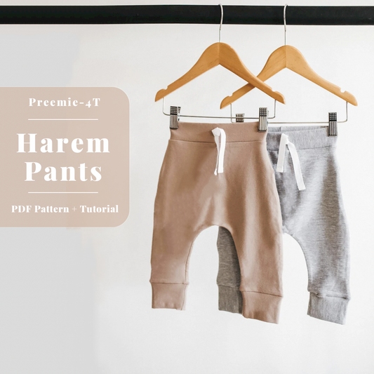 Harem Pants Preemie-4T   PDF Pattern