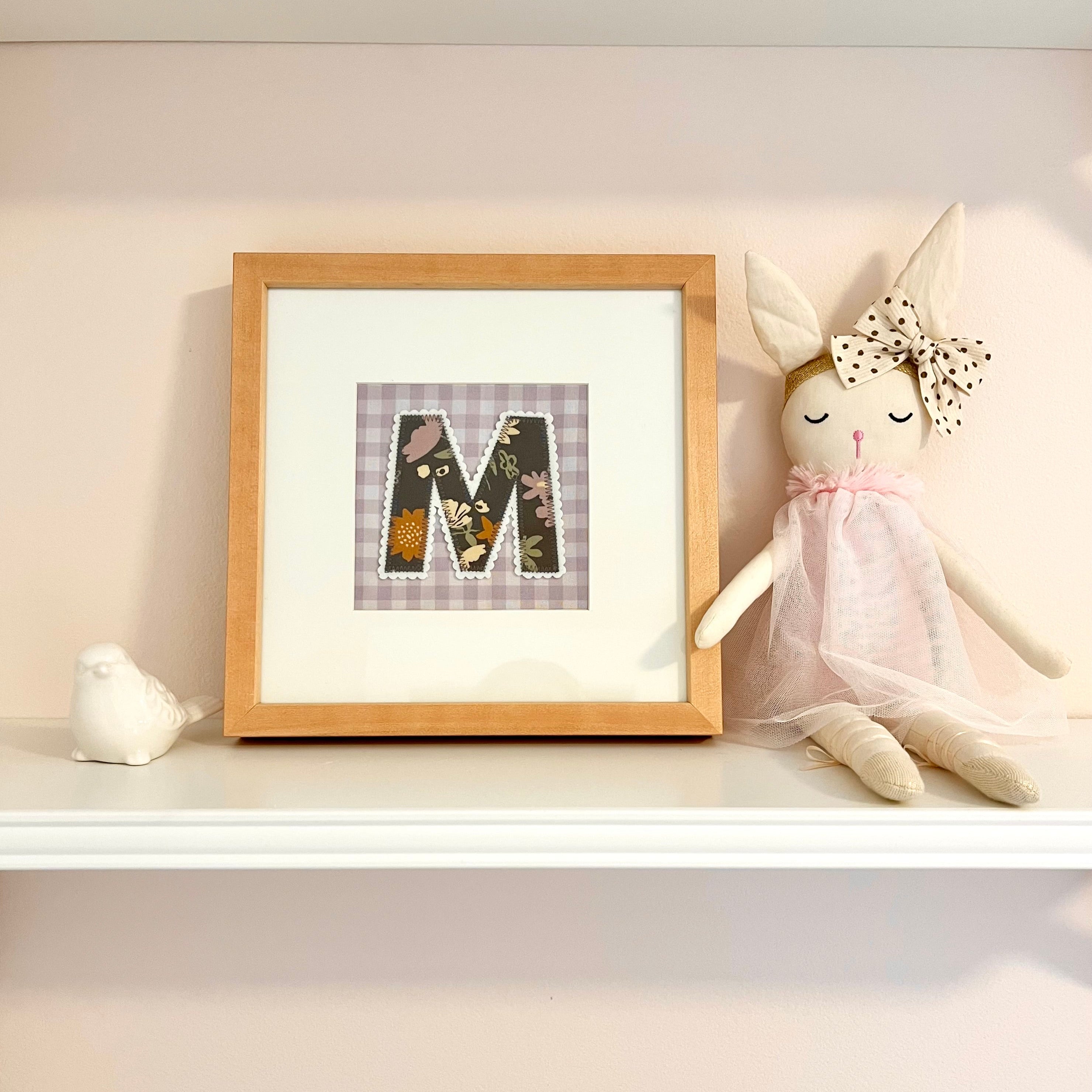 Framed Fabric Initial