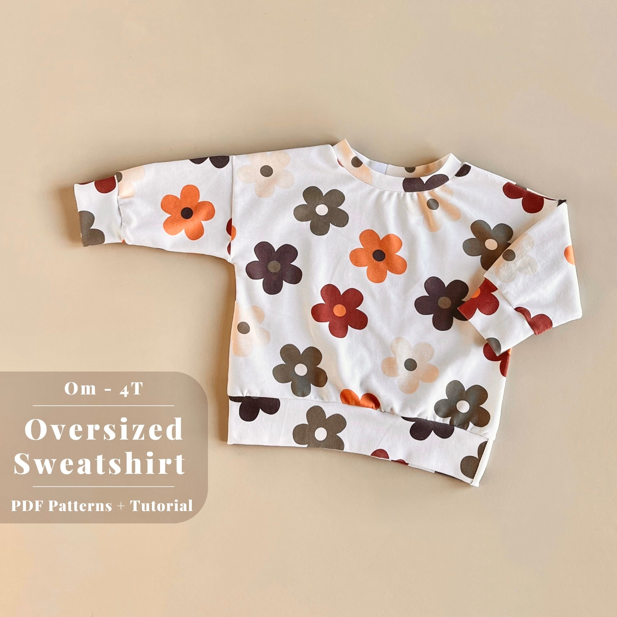 Oversized Sweatshirt 0m-4T PDF Pattern
