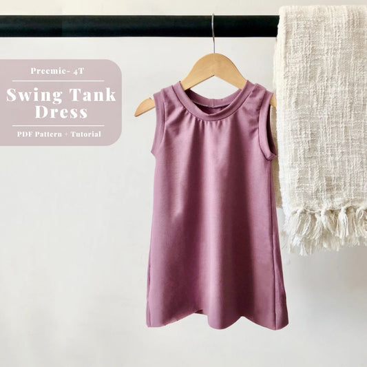 Swing Tank Dress-Preemie-4T PDF Pattern