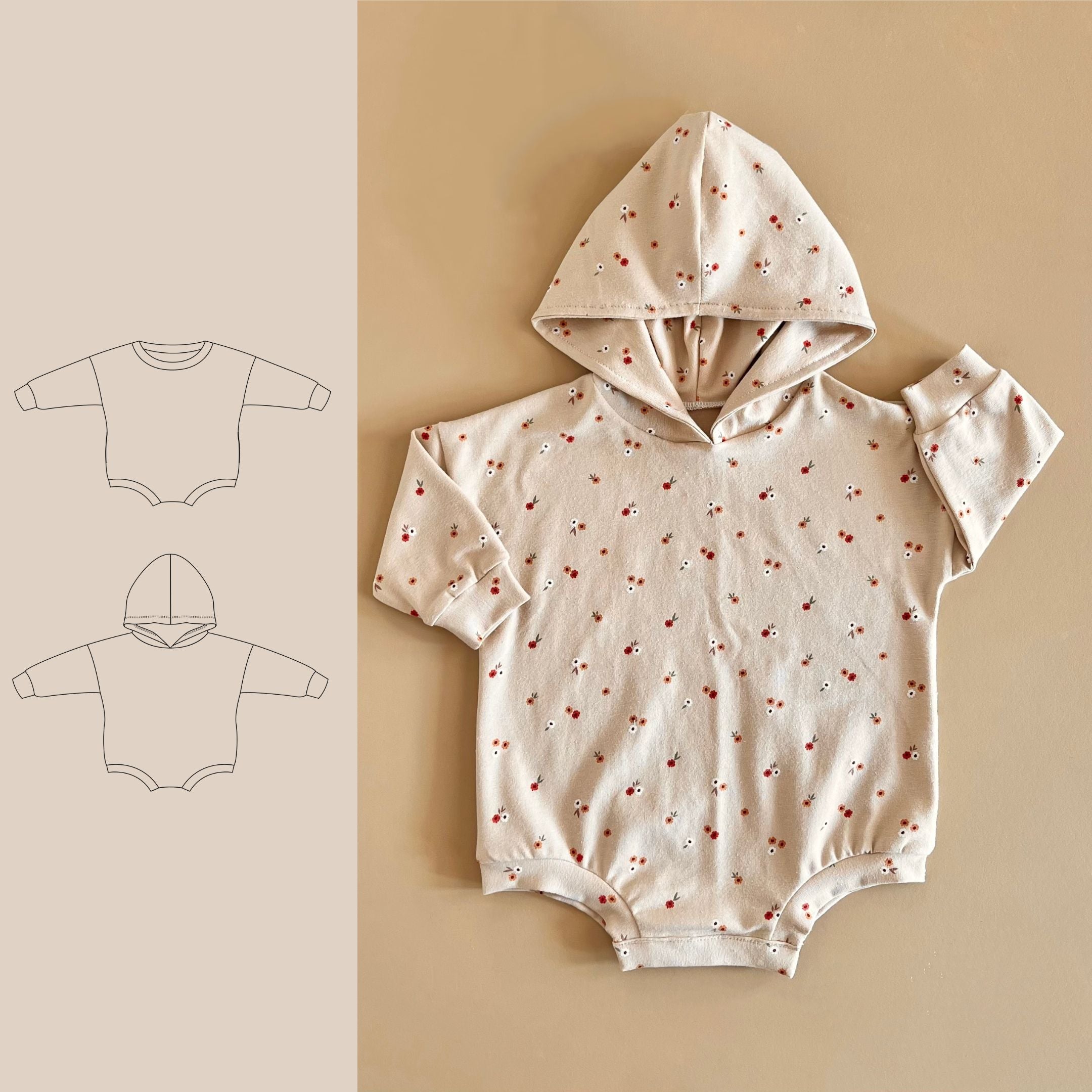 Sweatshirt Romper NB-4T PDF Pattern