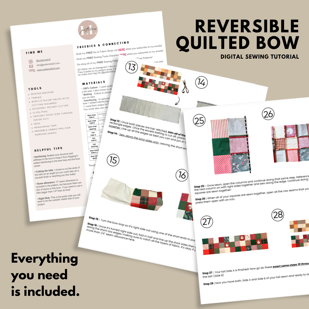 Reversible Quilted Oversize Bow