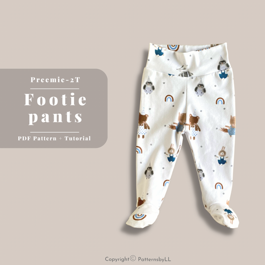 Footie Pants Preemie-2T PDF Pattern