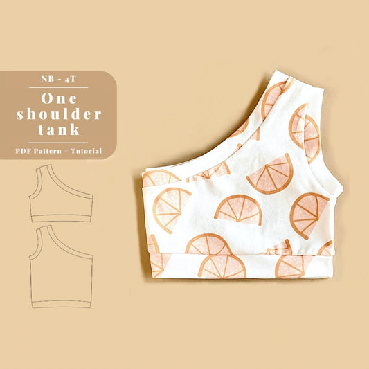 One Shoulder Tank Newborn-4T PDF Pattern